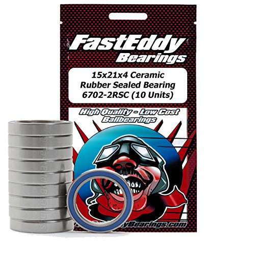 15x21x4 Ceramic Rubber Sealed Bearing 6702-2RSC (10 Units)