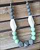 Image 2 - The Original Baby Teething Necklace for Mom, Silicone Teething Beads, 100% BPA Free (Gray, Mint, White, Gray)