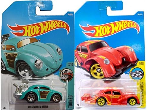 Hot Wheels Volkswagen Kafer Racer Speed Graphics 56 &amp; Tooned Beetle #74 2017 Series in PROTECTIVE CASES