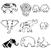 Elephants Temporary Tattoo Pack (Set of 18)