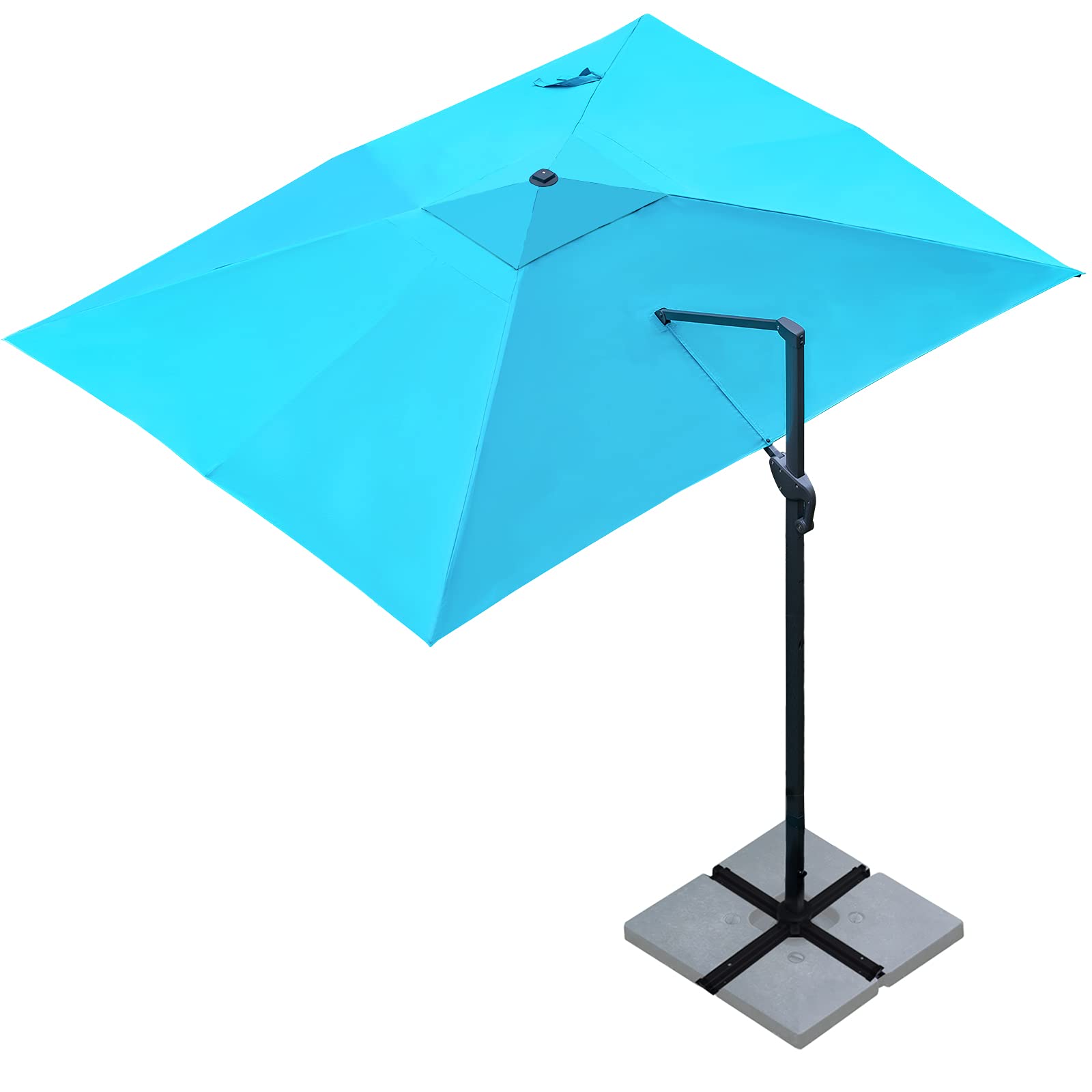 Photo 1 of **MISSING PARTS**Sunnyglade 10x13Ft Cantilever Patio Umbrella Rectangular Deluxe Offset Umbrella 360°Rotation & Integrated Tilting System Patio Hanging Umbrella for Market Garden Deck Pool Backyard Patio(Blue)