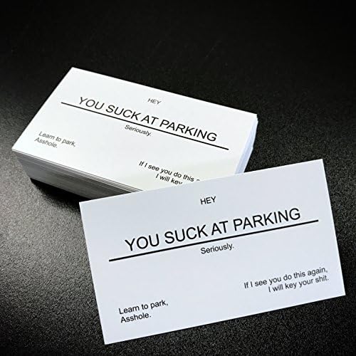 YOU SUCK AT PARKING Business cards (10 pack) white