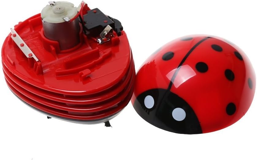 Cisixin Electric Table Vacuum Cleaner Mini Dust Cleaner,Red Ladybird Shaped,High Suction Power Dust Sweeper For Desktop,Office Red Ladybird - Image 5