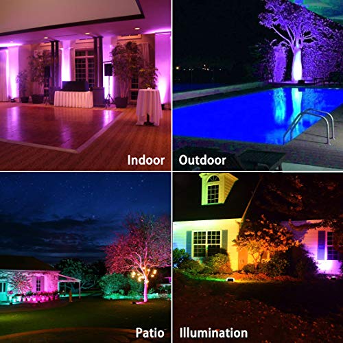 MELPO Led Flood Light Outdoor, 50W RGB Color Changing Landscape