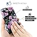 Compatible with iPhone 6s Plus Case, Floral Series Women Best Protective Cute Black Slim Shockproof Glossy Soft Silicone Rubber TPU Cover Phone Case, Black Rose Flower