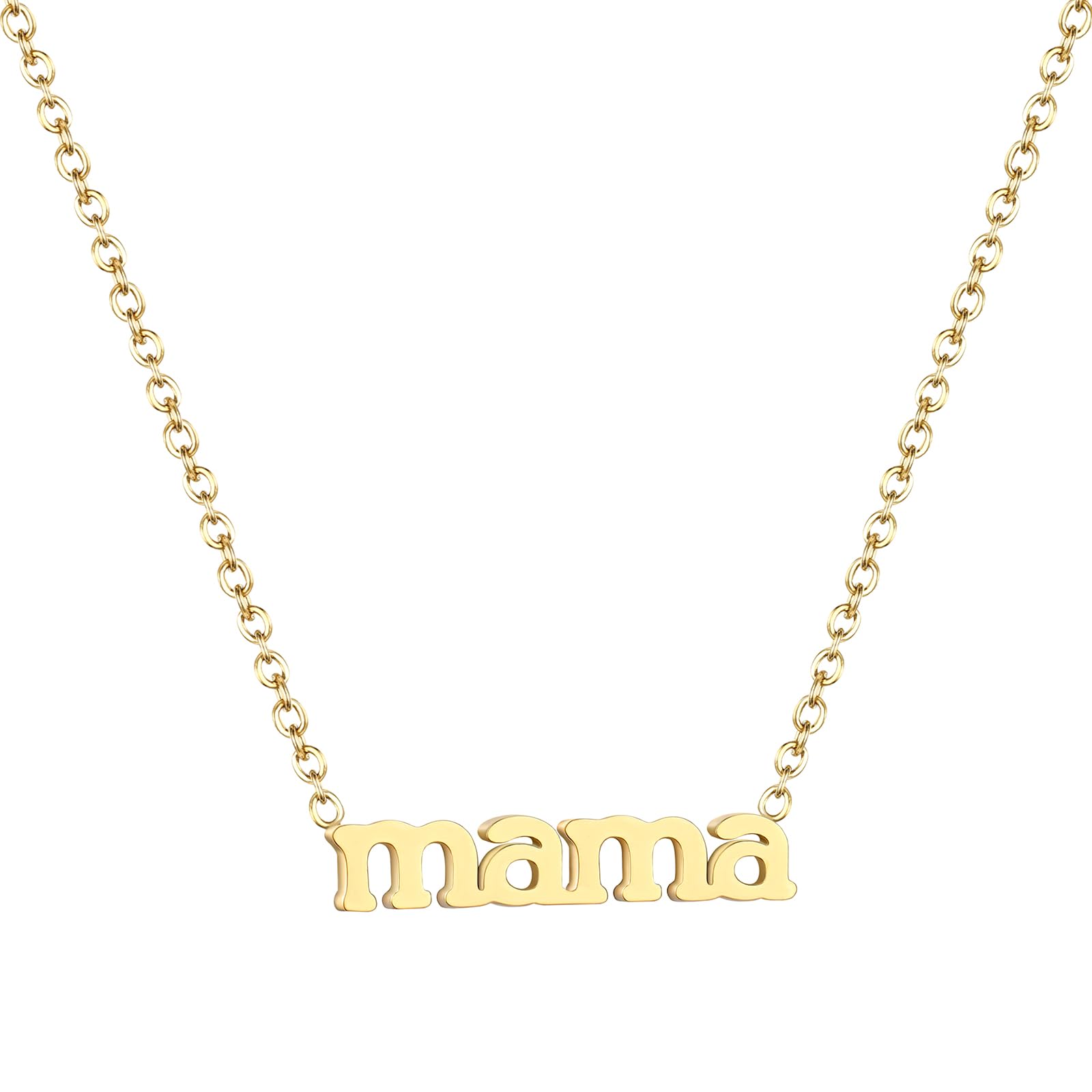 SINYARS 14K Gold Mama Necklace- First Mothers Day Gifts for New Mom - Hypoallergenic, Water-Resistant & Tarnish-Free - Momma Necklace for Women - For Mother to Be - Mama Gifts