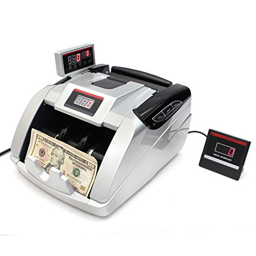 NuLink Deluxe Currency Bill Cash Banknote Money Counter Machine with UV [Ultraviolet], MG [Magnestic] Counterfeit Bill Detection, Total Count Voice Feature [NL2436]