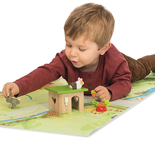 Le Toy Van Bunny & Guinea Pet Set Premium Wooden Toys for Kids Ages 3 Years & Up