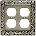 Franklin Brass 64196 Paisley Double Duplex Outlet Wall Plate/Switch Plate/Cover, Brushed Satin Pewter