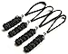 4 Reflective Black Paracord Zipper Pulls or Knife Lanyards With Skull Alloy Bead