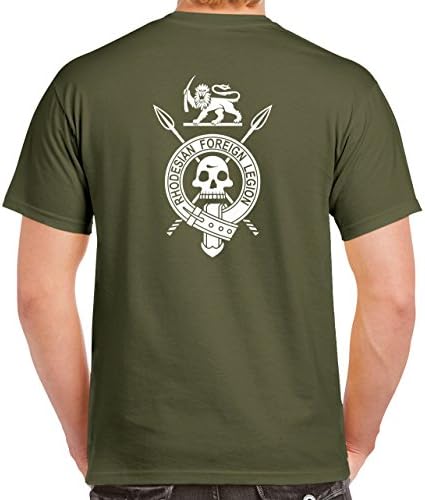 Pro Art Shirts Men's Rhodesian Foreign Legion 2 Sided T-Shirt Medium Army