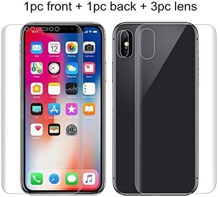 iPhone X Screen Protector, Edge-to-Edge Front, Back, &amp; Camera Lens TPU Film, Military Grade Technology [Case Friendly] Super Slim [0.18mm] Anti-Scratch,Waterproof, HD Film Screen Protector iPhone X