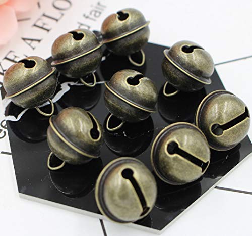 Maydahui 50PCS Vintage Jingle Bell 1 Inches Antique Decorative Tone Copper Bell for Pet Dog Cat Pendants Christmas Tree Crafts Decoration