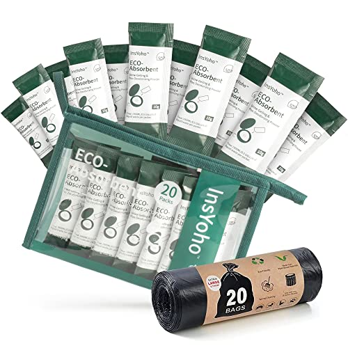 20 Pack Camping Toilet Chemicals with 20 Count Portable Toilet Bags
