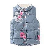 Clearance Sale Kids Toddler Girls Floral Fleece Jacket Vest Coat Waistcoat Warm Winter Clothes Outwear (Gray, 3T)