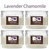 Hosley Candle Company Set of 4 Lavender Chamomile (Relaxation) 2 Wick Candle - 10oz