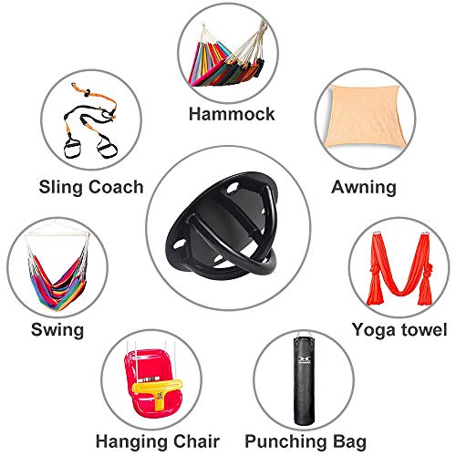 Deckenhaken Hängesessel, Boxsack Halterung, Aufhängung Hängesessel, Boxsack Halterung Wand, Deckenhaken Schwarz für… – Bild 3