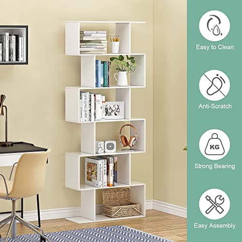 Function Home Geometric Bookcase, S Shaped Bookshelf, Modern