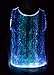 EDMPlug Men's Holy Threads, White Fiber Optic Tank Top, Lights Up, Medium