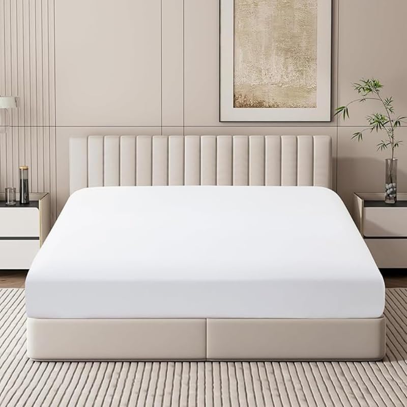 Pure Egyptian cotton 400 Thread Cotton Pillowcases 40CM/16'' (White, Pair Of Housewife Pillowcases)