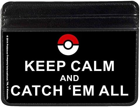 Officially Licensed Pokemon "Keep Calm &amp; Catch Em All" Pikachu Leather Wallets