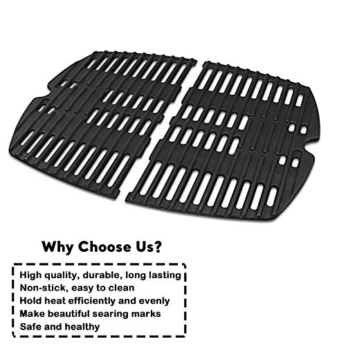 Uniflasy 7644 Cast Iron Cooking Grates for er Q100, Q1000, Q120, Q1200, Q1400, 516001, 516002