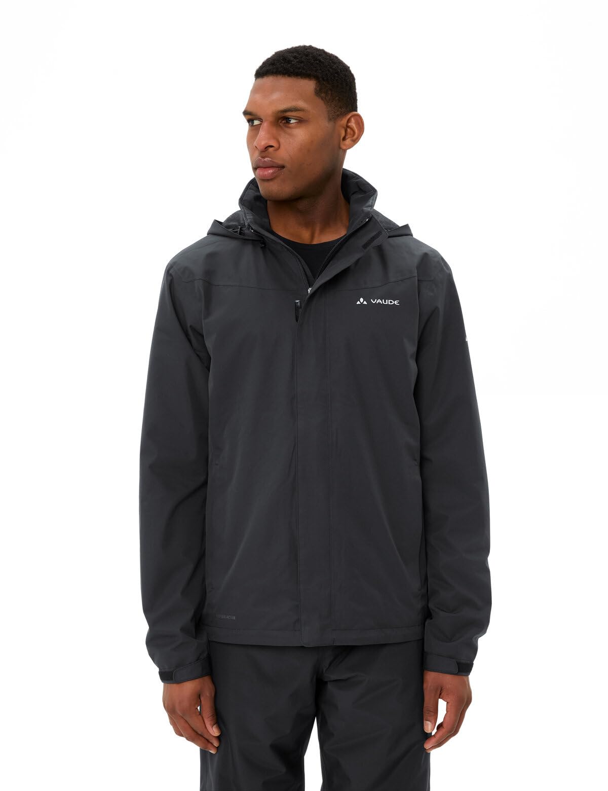 VAUDE Escape Bike Light Regenjacke Herren – Fahrradjacke wasserdicht atmungsaktiv winddicht, 2-Lagen mit verstaubarer Kapuze, black,L 8