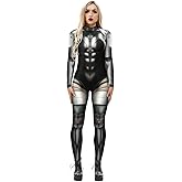Sumtory Womens Hi-neck Skeleton Print Bodycon Jumpsuits Fullbody Unitard