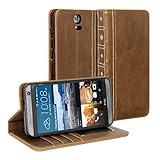HTC One E9 Plus Case, GMYLE Book Case Vintage for HTC One E9 Plus - Brown PU Leather Stand Case Cover