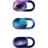 Laptop Camera Cover Slide 3 Packs, Ultra Thin Webcam Privacy Protector | Cuxnoo Webcam-Privacy-Covers Stickers fit for MacBook Pro, iMac, iPad Pro, and More Laptop or Tablet, Colorful Space