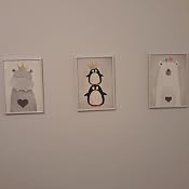 Set De 3 Posters A4 Pour Chambre D'enfant - Motifs Animaux, Design Scandinave Ou Aquarelle (21x29,7 Cm)