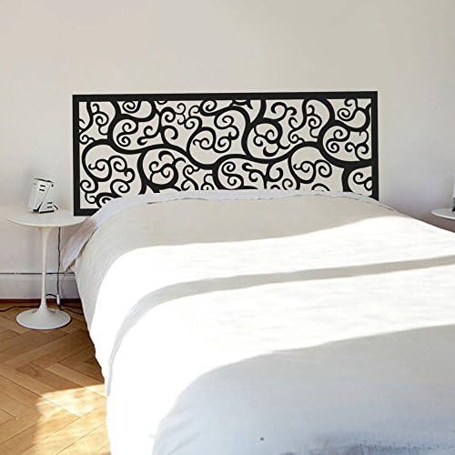 Bed Decoration Baroque Flower Pattern style Headboard Wall Decal Vinyl Wall Art Sticker Bedpost(Twin, Dark Brown)