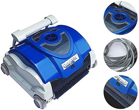 JXWWNZ Automatic Robotic Pool Cleaner with Filter Cartridges, Scrubbing Brushes and Tangle-Free Swivel Cord, Ideal for Swimming Pools up to 20 Feet.