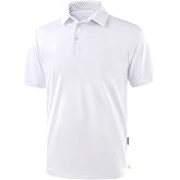 Golf Shirts Heather Polo Short Sleeve Dry Fit Lightweight Moisture Wicking Collared Shirts Casual Athletic Business