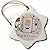 Beverly Turner Birthday Design - Collage of Stars, Cupcake, and Candle, Happy 54th Birthday - 3 inch Snowflake Porcelain Ornament (243686_1)