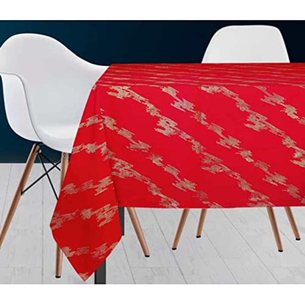 Soleil d'ocre Comete Tablecloth, Polyester, Red, 140 x 240 cm