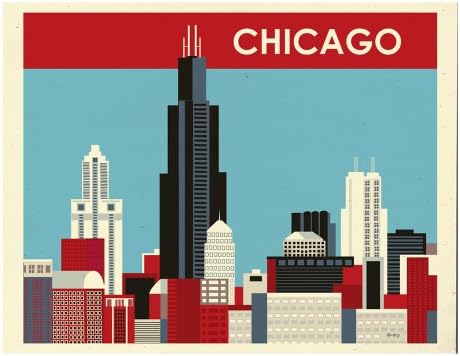 Travel Wall Art Gift for Home, Office, and Nursery - Chicago, Illinois - horizontal
