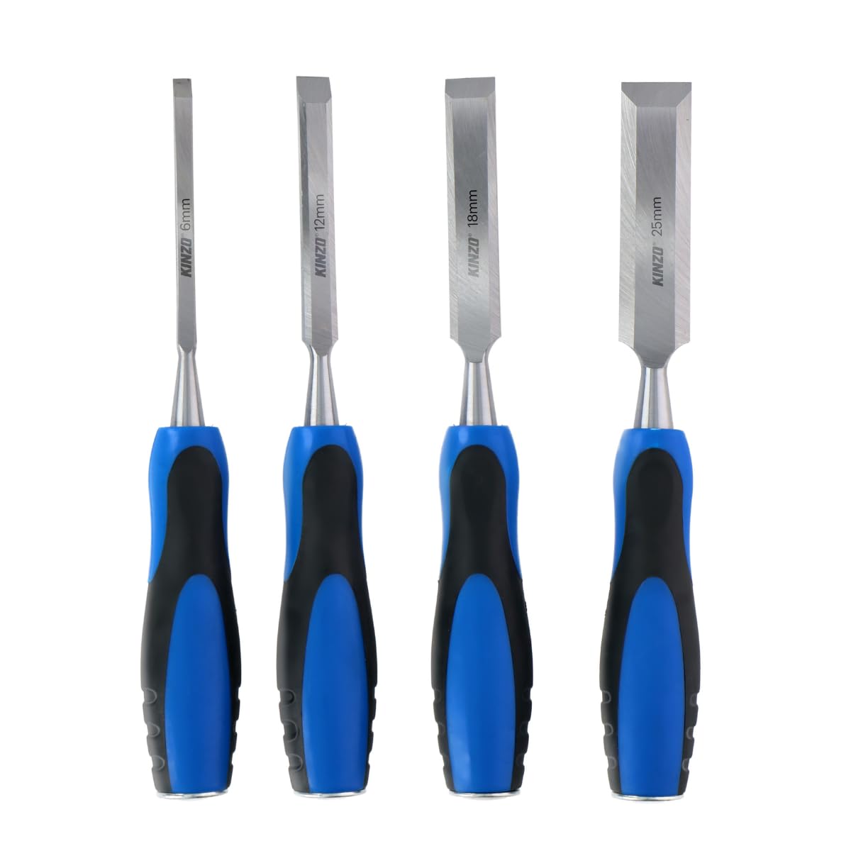 Beitelset - 4 Pieces - 6/12/18 / 25mm - Carbon Steel - for Woodworking