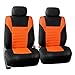 FH Group Automotive Car Seat Covers Full Set Premium 3D Air Mesh Front Seat Covers, Airbag Compatible & Split Bench Cover Universal Fit Interior Accessories for Cars Trucks and SUVs - Orange