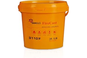 Girtech FireCast Castable Refractory Cement 3110F Degree Fahrenheit 35 Lbs High Temperature Heat Resistant Fireproof Mortar Build Repair Pizza Oven Fire Places Forge Kiln Stove