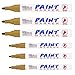 U.S. Art Supply Set of 6 Metallic Gold Oil Based Paint Pen Markers, 3 Medium and 3 Fine Point Tips - Permanent Ink That Works on Glass, Wood, Metal, Rubber, Rocks, Stone, Arts, Crafts & Tools