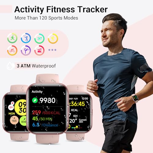 Smart Watches for Women (Answer/Make Call), 2 Straps, 1.85" Fitness Tracker Watch with Alexa Built-in, Heart Rate/ SpO2/Sleep Monitor, 120 Sports Modes, 3ATM Waterproof Smart Watch for iPhone/Android