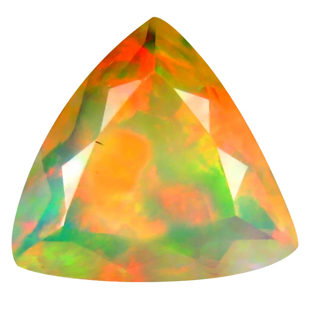 2.54 ct Trillion Cut (12 x 11 mm) Un-Heated Transparent Quality Ethiopian Welo Rainbow Opal Natural Loose Gemstone