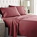 HC COLLECTION Bed Sheets Set Queen with 2 Pillowcases, Hotel Luxury Platinum 1800 Series Brushed Microfiber Deep Pocket Fitted Sheet, Fade Resistant Ultra Soft 4 Pcs Bedding for Hot Sleepers, Burgundy