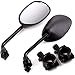 XYZCTEM Black Retro Style Side Rearview Mirror w/ 7/8" Handlebar Mount 8mm Adaptor For Mountain Bike BMX Bicycle Motorcycle Dirt Bike ATV Cruiser Chopper-Pair primary