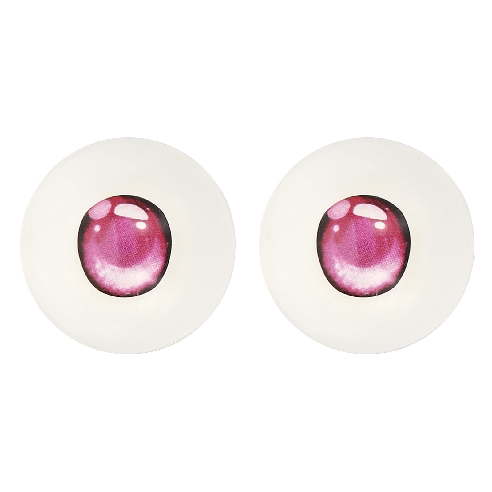 PATIKIL 32mm Safety Eyes,1 Pair Realistic Acrylic Eyes Plastic Half Eyeballs for Masks Halloween Props Art Craft, Pink