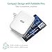 RAVPower Quick Charge 2.0 30W Dual USB Plug Quick Charger Foldable Pin for Galaxy S6/ Edge, Note 5/ 4, LG G / G5, Nexus 6 and iSmart for iPhone 7 (White)