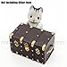 Odoria 1:12 Miniature Vintage Treasure Chest Wooden Case with Leather Cover Dollhouse Decoration Accessories