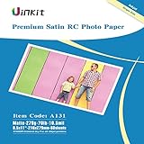 RC Premium Photo Paper Satin - 8.5x11 Matt Photographic Paper 100% Waterproof - Uinkit 60Sheets For Inkjet Printing