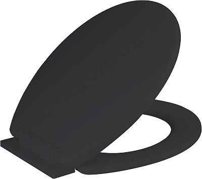 RAM Black Soft Close Toilet Seat Quick Release Easy Clean O Shape PP